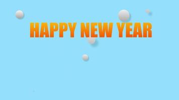 2023 of template blue white sphere background. 2023 happy New Year blue sky background with decoration white sphere on black and white on cover.  winter season and Happy new Year. simple intro video