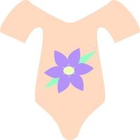 Orange baby suit with purple flower, illustration, vector, on a white background. vector