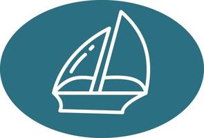 Blue sailing boat, illustration, vector, on a white background. vector