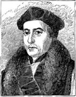 Archbishop Thomas Cranmer, vintage illustration vector