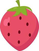 Young strawberry, illustration, vector on white background.