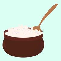 Rice in bow, illustration, vector on white background.