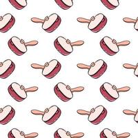 Pink pan ,seamless pattern on white background. vector