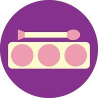 Three eyeshadows with brush, illustration, vector, on a white background. vector