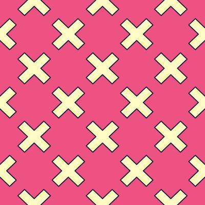 White x,seamless pattern on hot pink background.