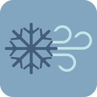 Snowflake with wind, illustration, vector on a white background.