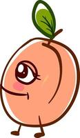 Happy apricot, illustration, vector on white background.