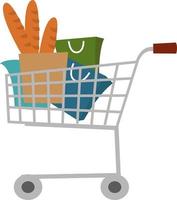 Purchase cart, illustration, vector on white background.