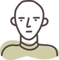 Bald young man, illustration, vector, on a white background. vector