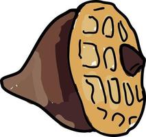 Peanut butter cookie , illustration, vector on white background.