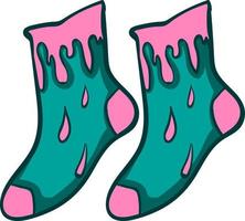 Pink socks, illustration, vector on white background