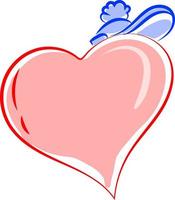 Pink heart, illustration, vector on white background.