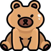 Teddy bear, illustration, vector on white background.