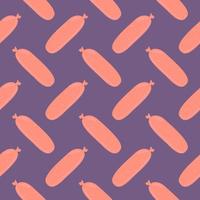 Small sausages , seamless pattern on a purple background. vector