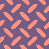 Small sausages , seamless pattern on a purple background. vector