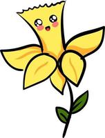 Daffodil cute, illustration, vector on white background.