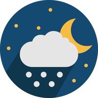 Night cloud with snow, illustration, on a white background. vector