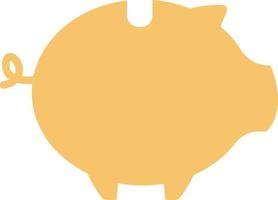 Yellow piggy bank, illustration, vector on a white background.