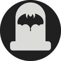 Bat on the tomb stone, illustration, vector, on a white background. vector