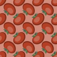 Tomatoe pattern, seamless pattern on red background. vector