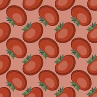 Tomatoe pattern, seamless pattern on red background. vector