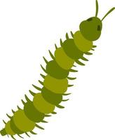 Long green centipede, illustration, vector on white background.