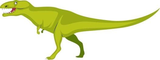 Big green dinosaur, illustration, vector on white background.