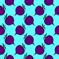 Beets pattern, seamless pattern on blue background. vector