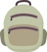 Green backpack, illustration, vector on white background.