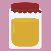 Honey jar, illustration, vector on white background.