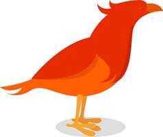 Red bird, illustration, vector on white background.