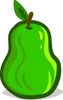 Green pear , illustration, vector on white background