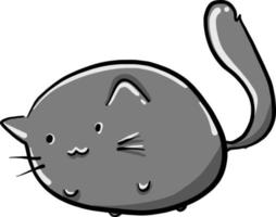 Fat cat, illustration, vector on white background