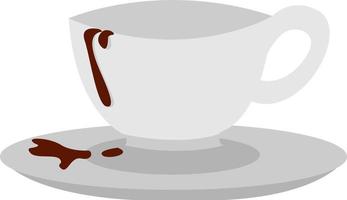 Empty cup of coffee, illustration, vector on white background.