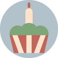 Easter cake with candle, illustration, vector on a white background.