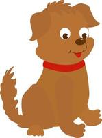 Brown dog, illustration, vector on white background.