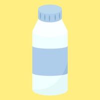 Milk bottle, illustration, vector on white background.