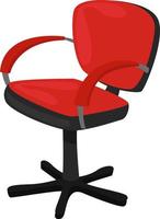 Red computer chair, illustration, vector on white background.