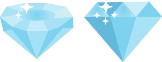 diamante azul, ilustración, vector sobre fondo blanco.