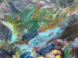 multi-colored, darkened texture. dark paint on canvas. acrylic drawing. paint strokes on paper, palette stains. bright, creative drawing. the texture is heterogeneous, voluminous. the background photo