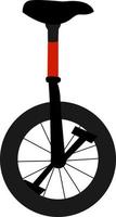 Black unicycle, illustration, vector on white background.