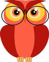 Cute owl, illustration, vector on white background.