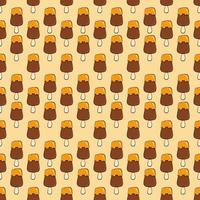 Ice cream caramel pattern, illustration, vector on white background
