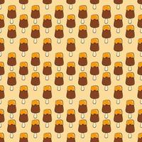 Ice cream caramel pattern, illustration, vector on white background