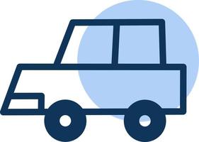 Blue car, icon illustration, vector on white background