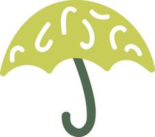 Green beach umbrella, illustration, vector on a white background.