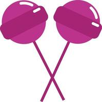 Two pink lolipops, illustration, vector on white background.