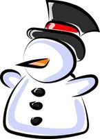 Snowman, illustration, vector on white background.