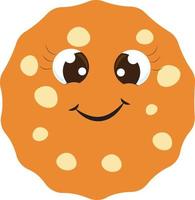 Happy cookie, illustration, vector on white background.