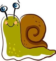 Cute snail, illustration, vector on white background.